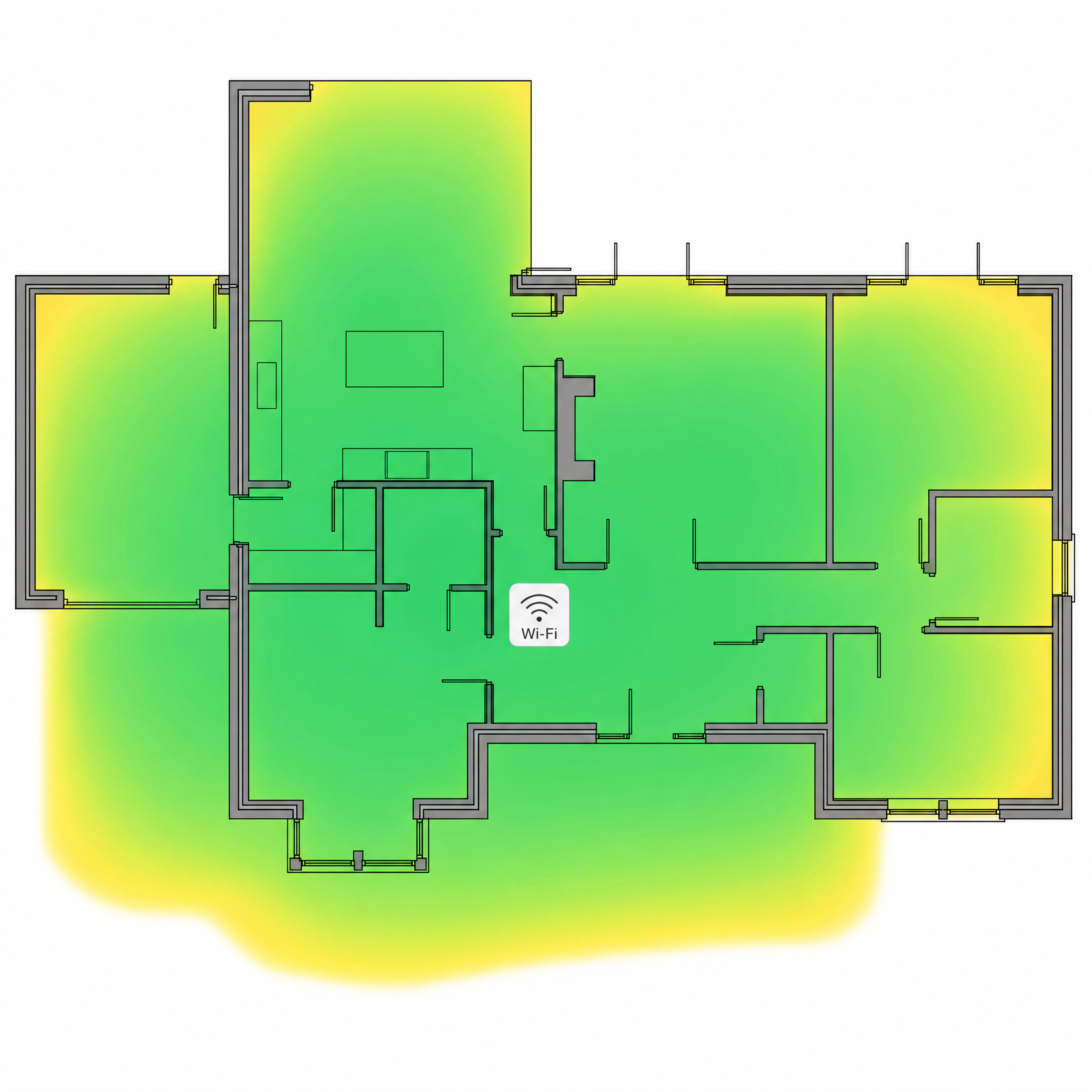 Casa con cobertura WiFi pareja después de la instalación